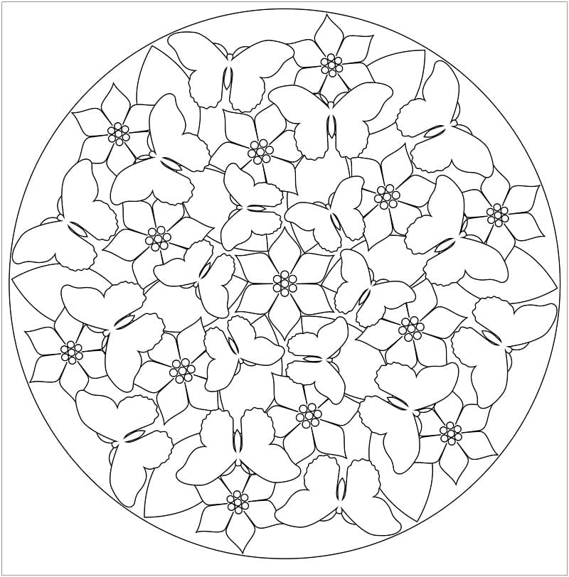 Coloriage gratuit Mandalas de Printemps #175313 de la collection Mandalas à imprimer