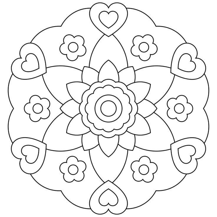 Coloriage gratuit Mandalas de Printemps #175322 de la collection Mandalas à imprimer