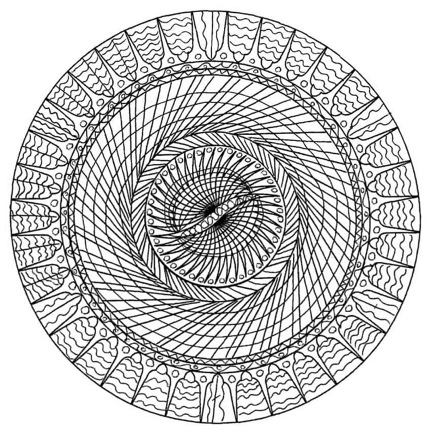 Coloriage gratuit Mandalas Difficile #209909 de la collection Mandalas à imprimer