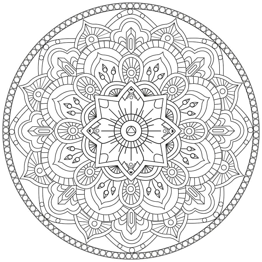Coloriage gratuit Mandalas Difficile #209930 de la collection Mandalas à imprimer