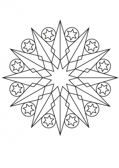 Dessin à colorier: Mandalas Étoile (Mandalas) #117951 - Coloriages à Imprimer Gratuits