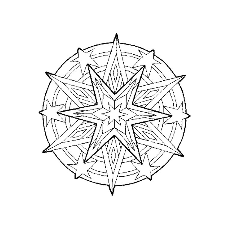 Dessin à colorier: Mandalas Étoile (Mandalas) #117953 - Coloriages à Imprimer Gratuits