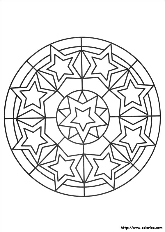 Dessin à colorier: Mandalas Étoile (Mandalas) #117964 - Coloriages à Imprimer Gratuits