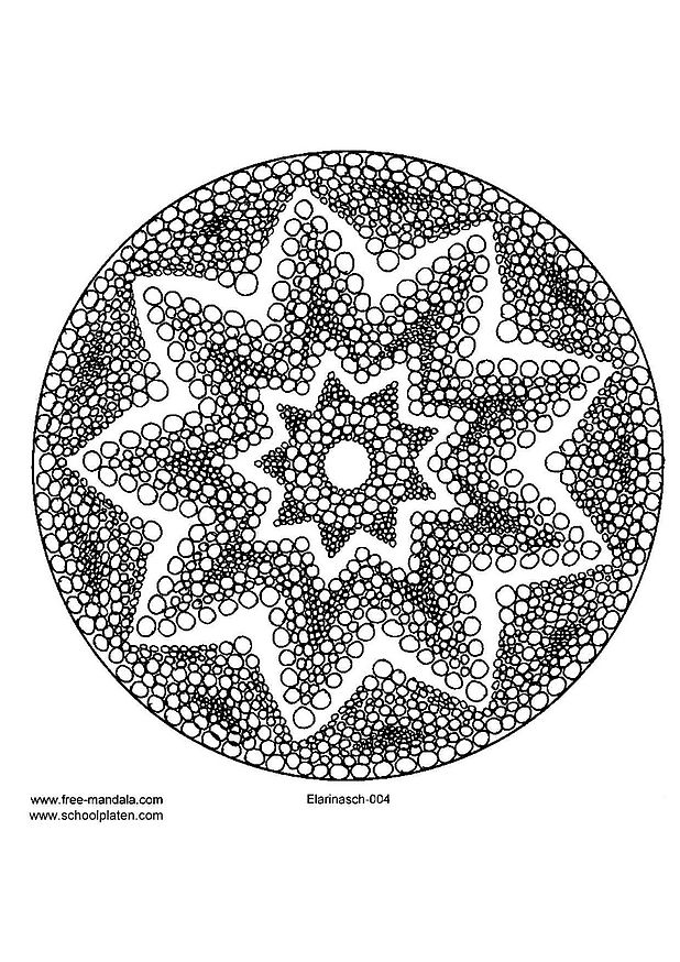Dessin à colorier: Mandalas Étoile (Mandalas) #117969 - Coloriages à Imprimer Gratuits