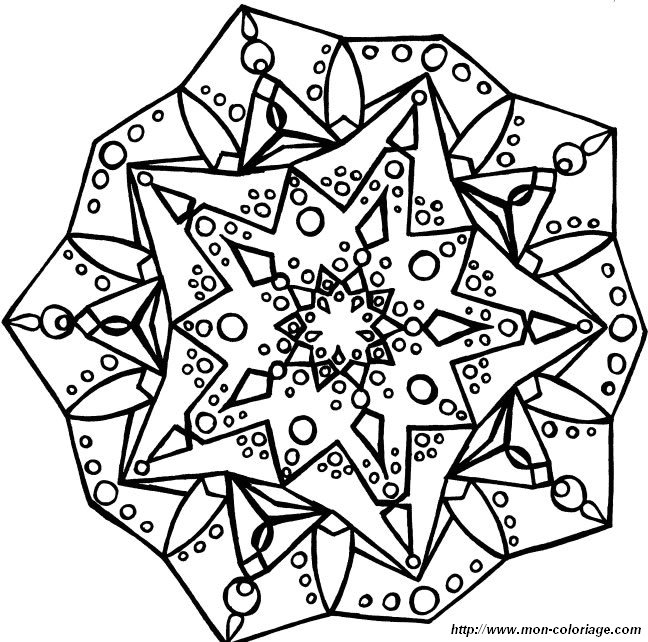 Dessin à colorier: Mandalas Étoile (Mandalas) #117995 - Coloriages à Imprimer Gratuits