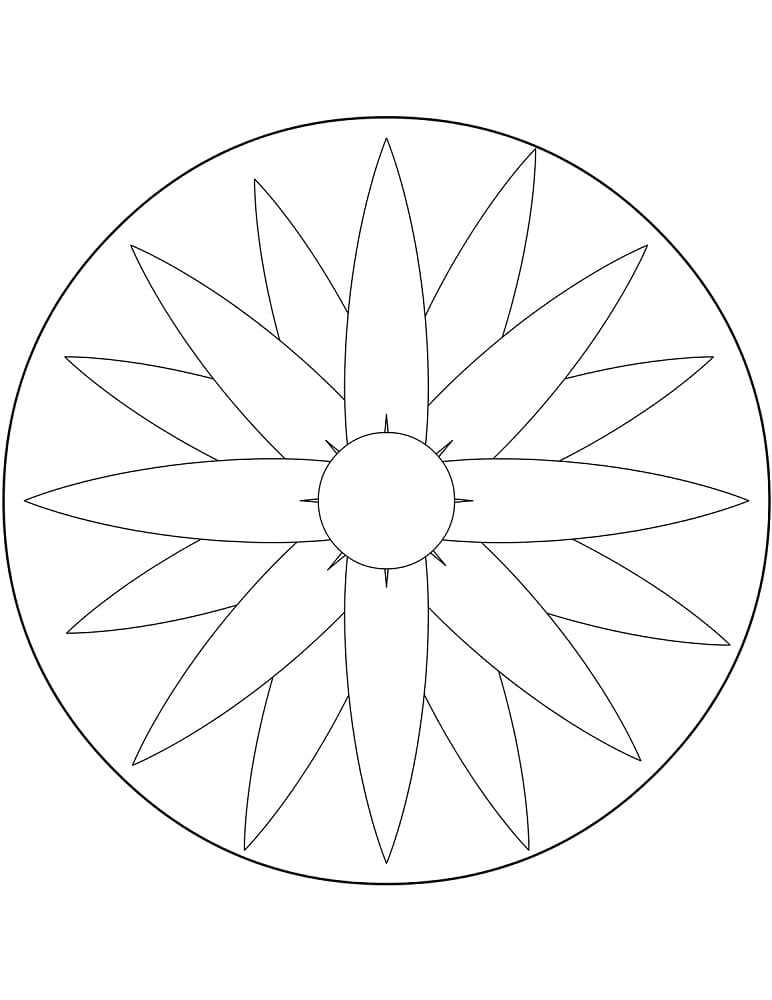 Coloriage gratuit Mandalas Faciles #175426 de la collection Mandalas à imprimer