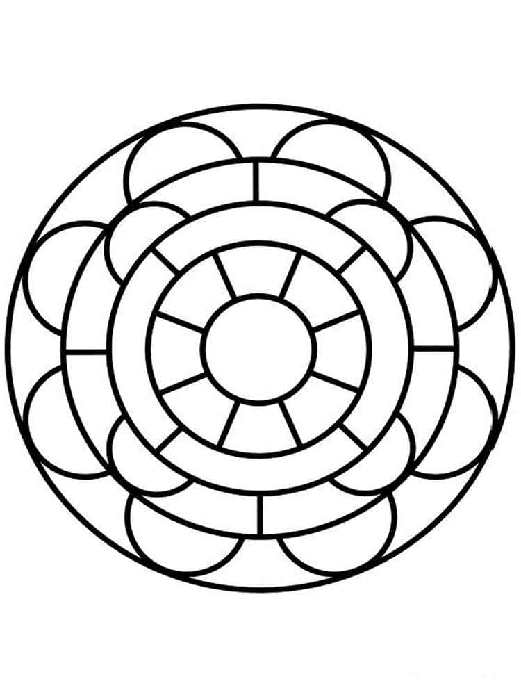 Coloriage gratuit Mandalas Faciles #175444 de la collection Mandalas à imprimer