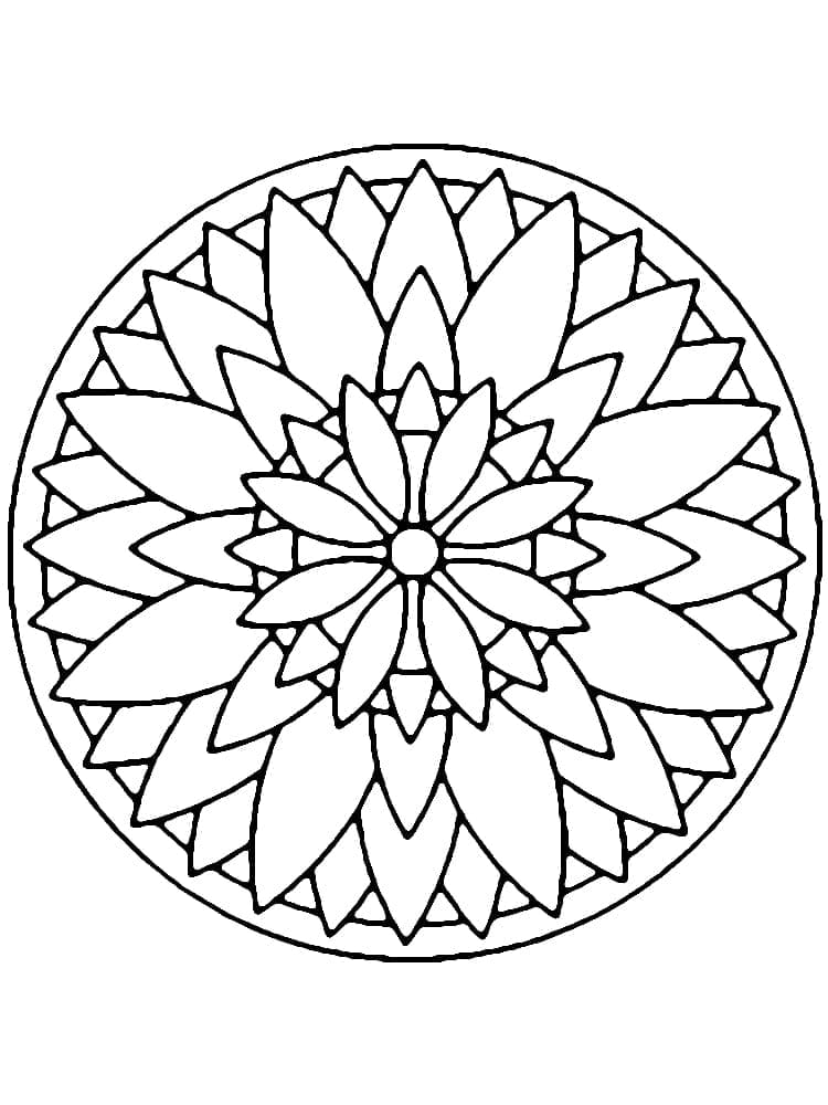 Coloriage gratuit Mandalas Faciles #209882 de la collection Mandalas à imprimer