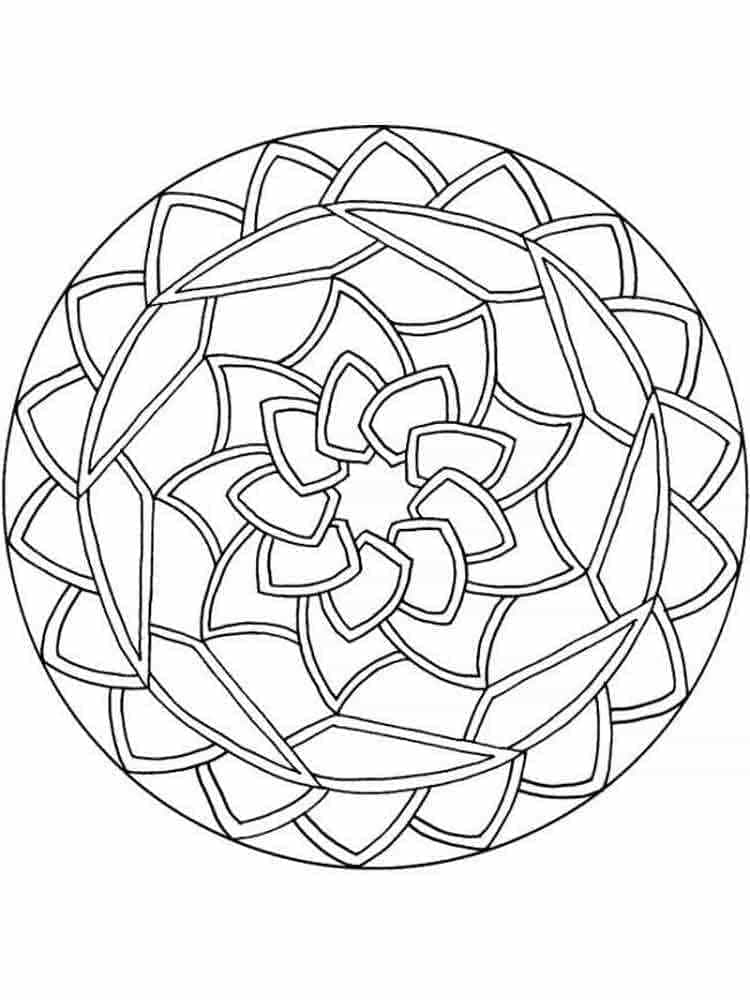 Coloriage gratuit Mandalas Faciles #209883 de la collection Mandalas à imprimer