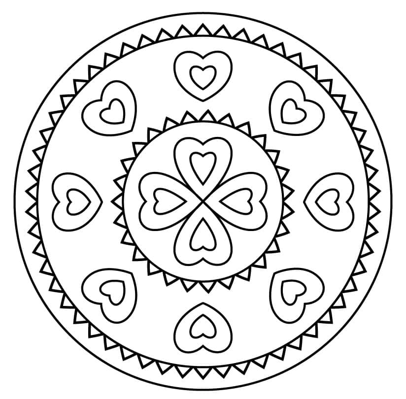 Coloriage gratuit Mandalas Faciles #209885 de la collection Mandalas à imprimer