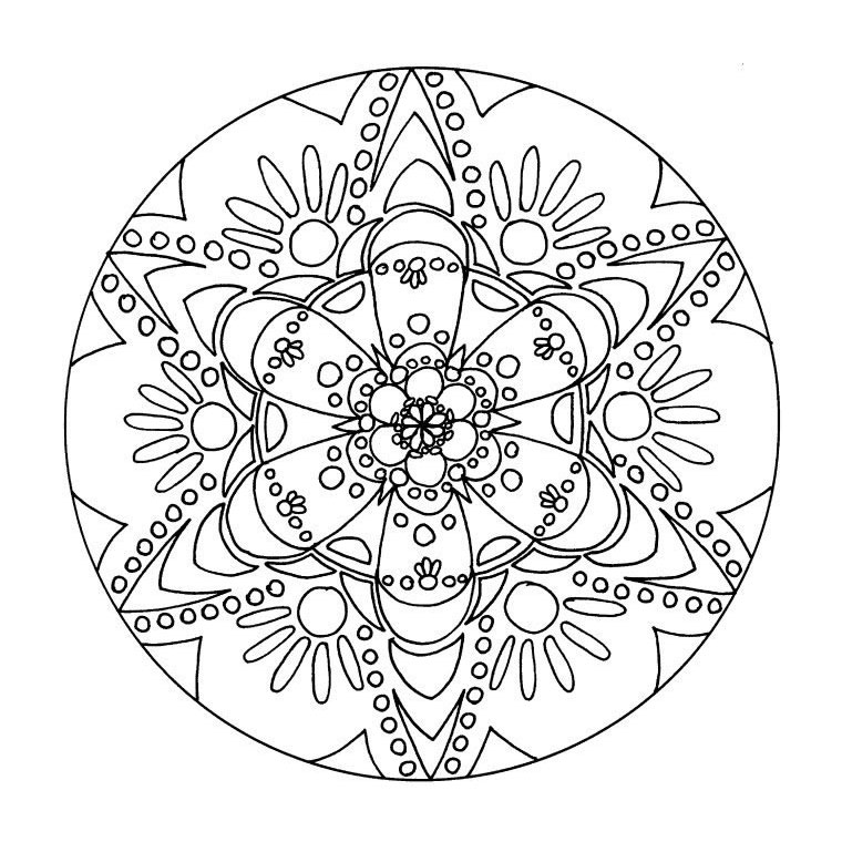 Dessin à colorier: Mandalas Fleurs (Mandalas) #117030 - Coloriages à Imprimer Gratuits