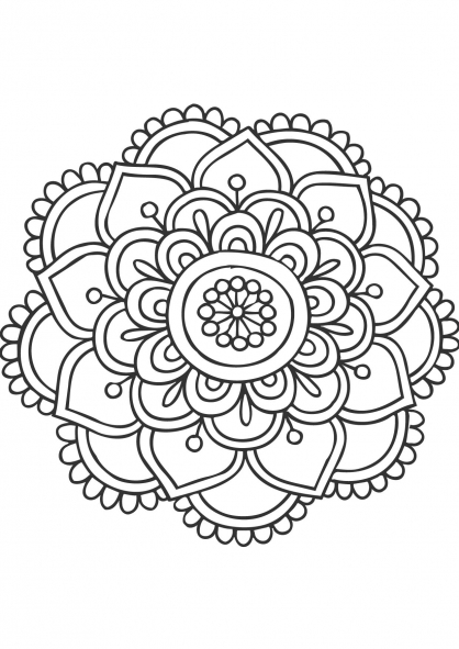 Dessin à colorier: Mandalas Fleurs (Mandalas) #117032 - Coloriages à Imprimer Gratuits