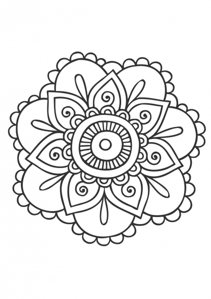 Dessin à colorier: Mandalas Fleurs (Mandalas) #117034 - Coloriages à Imprimer Gratuits