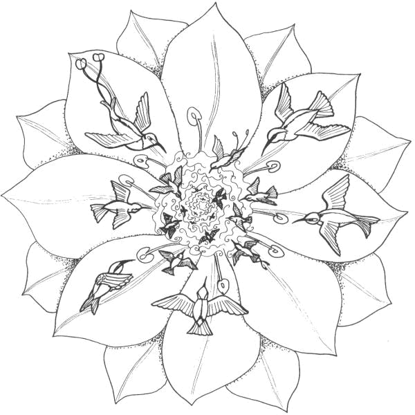 Dessin à colorier: Mandalas Fleurs (Mandalas) #117044 - Coloriages à Imprimer Gratuits