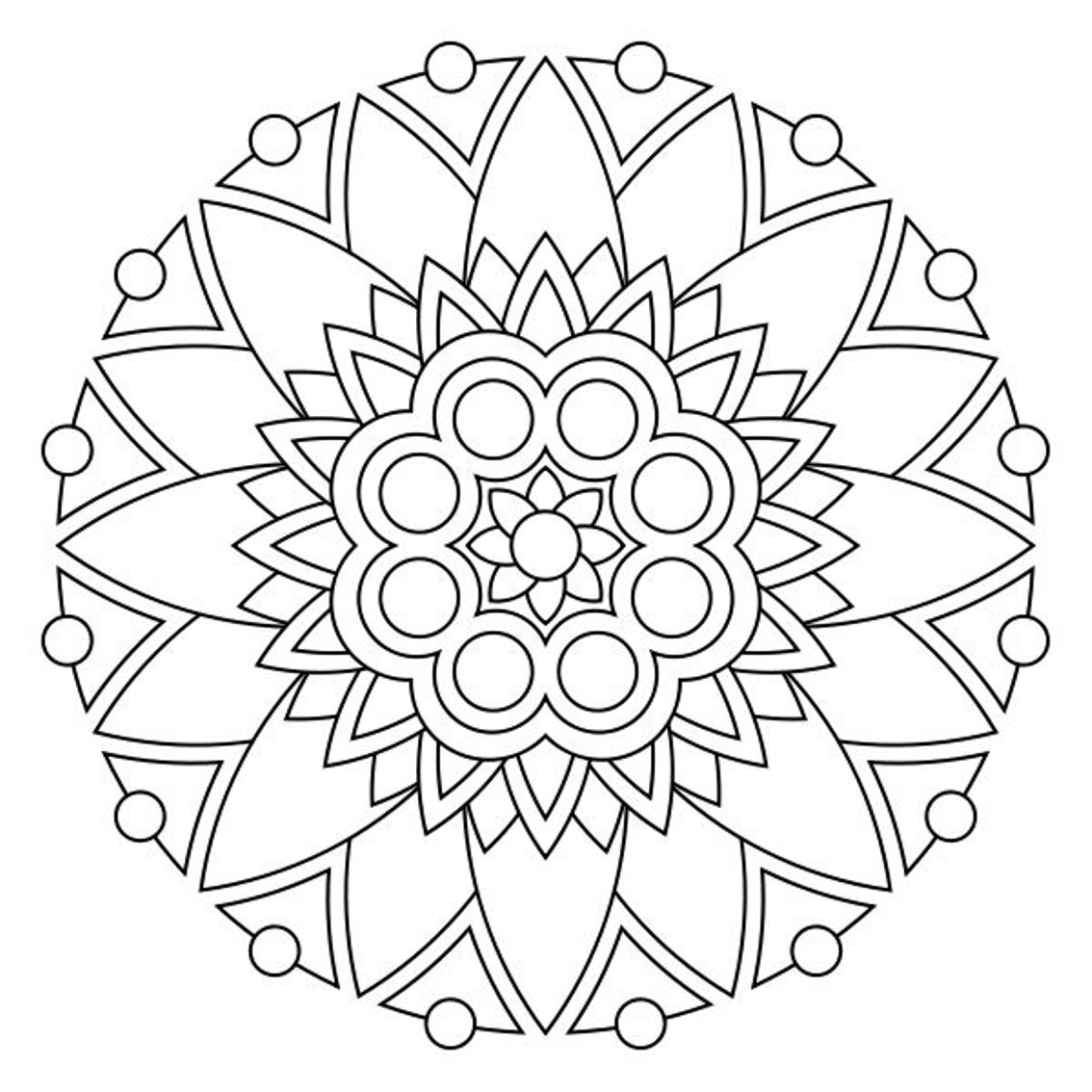 Dessin à colorier: Mandalas Fleurs (Mandalas) #117064 - Coloriages à Imprimer Gratuits