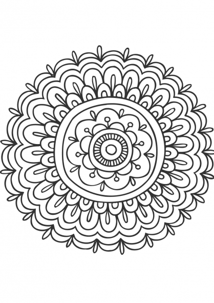 Dessin à colorier: Mandalas Fleurs (Mandalas) #117073 - Coloriages à Imprimer Gratuits