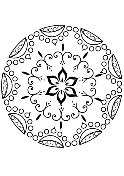 Dessin à colorier: Mandalas Fleurs (Mandalas) #117103 - Coloriages à Imprimer Gratuits