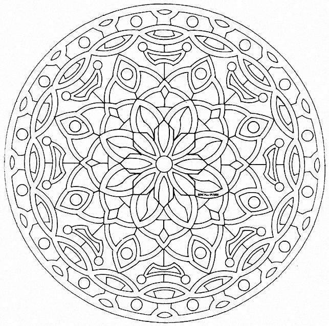 Dessin à colorier: Mandalas Fleurs (Mandalas) #117104 - Coloriages à Imprimer Gratuits