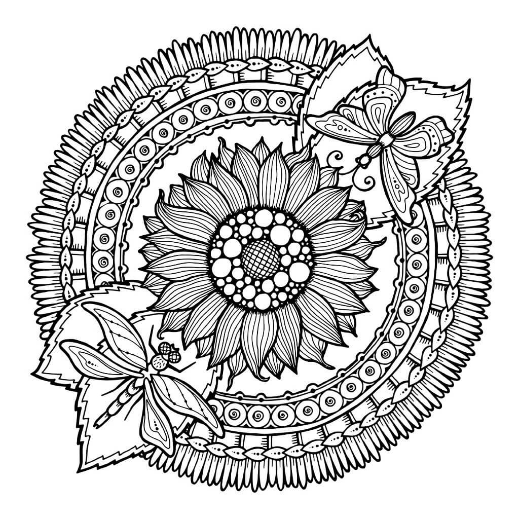 Coloriage gratuit Mandalas Fleurs #172777 de la collection Mandalas à imprimer