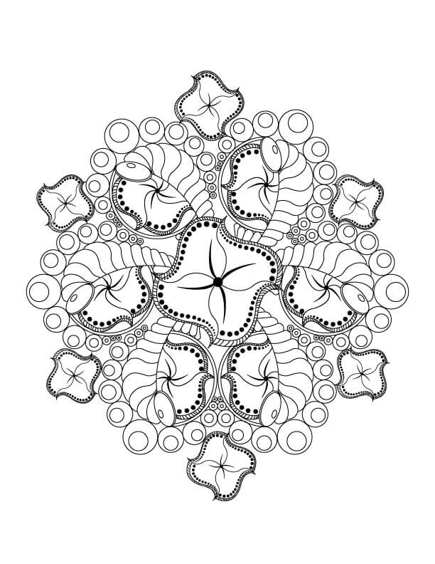 Joli coloriage Mandalas Fleurs #172786 de la collection Mandalas, prêt à imprimer pour petits et grands