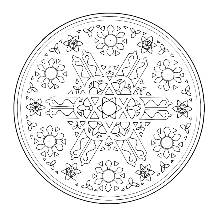 Dessin à colorier: Mandalas Flocon (Mandalas) #117615 - Coloriages à Imprimer Gratuits