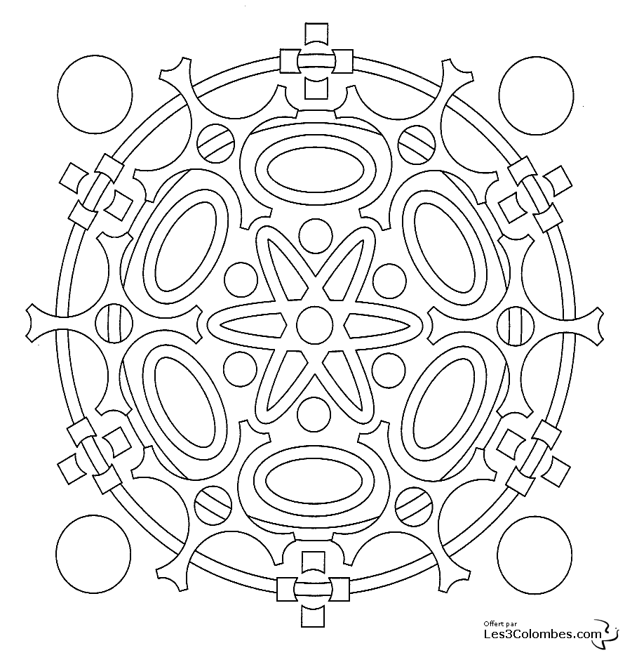 Dessin à colorier: Mandalas Flocon (Mandalas) #117627 - Coloriages à Imprimer Gratuits