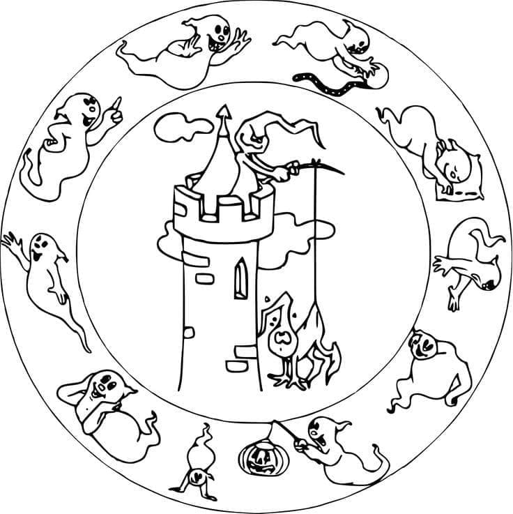 Dessin à colorier: Mandalas Halloween (Mandalas) #202533 - Coloriages à Imprimer Gratuits