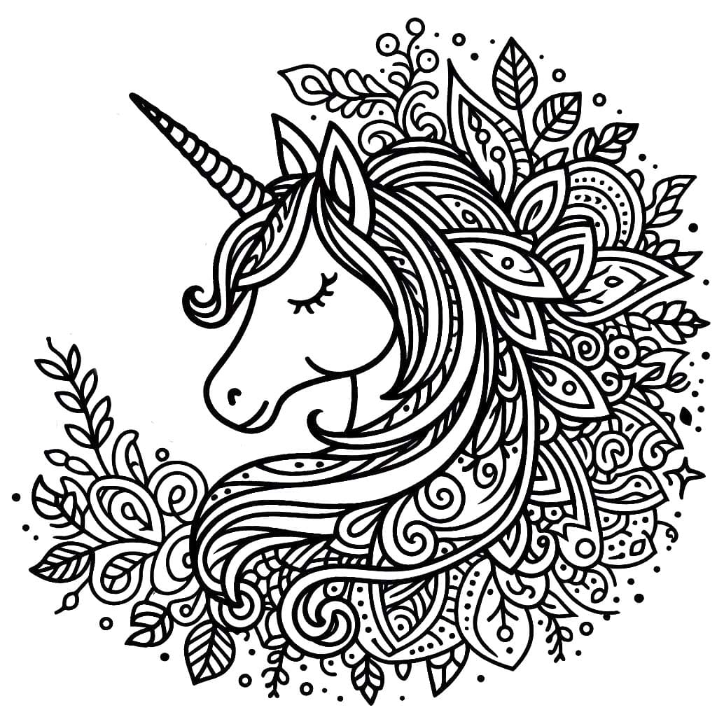 Dessin à colorier: Mandalas Licorne (Mandalas) #218295 - Coloriages à Imprimer Gratuits