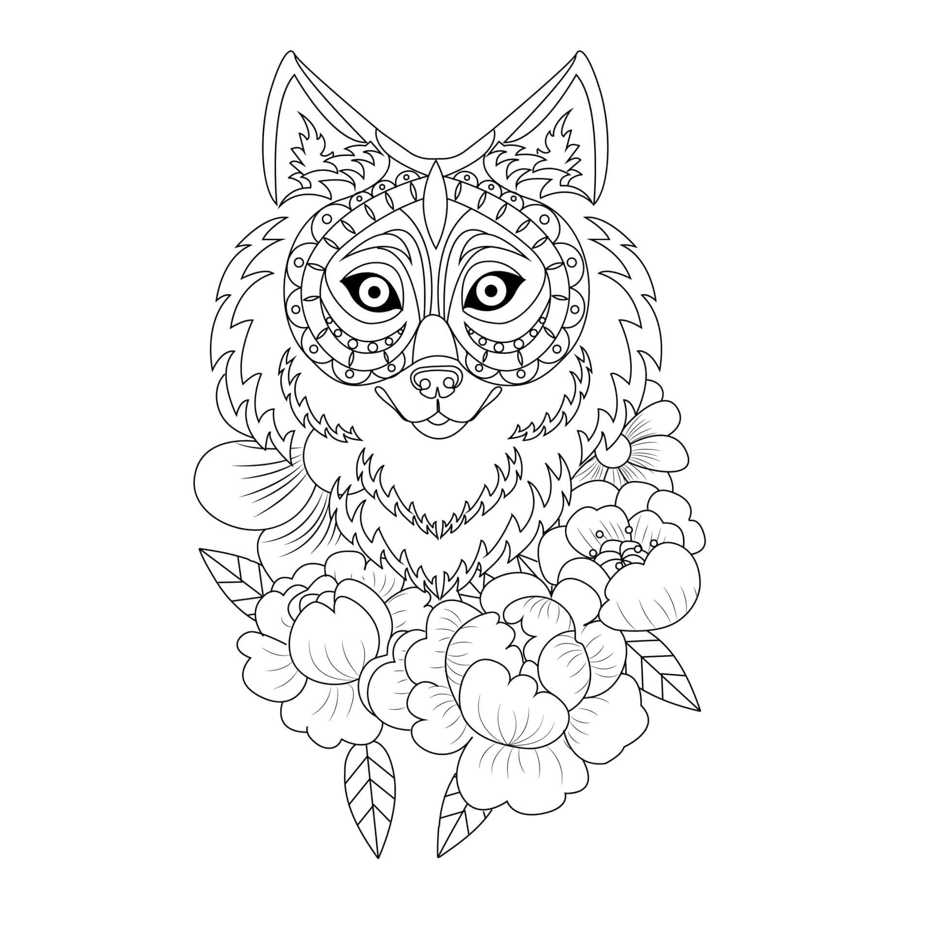 Dessin Mandalas Loup #214302 à colorier de la série Mandalas, gratuit à télécharger et imprimer
