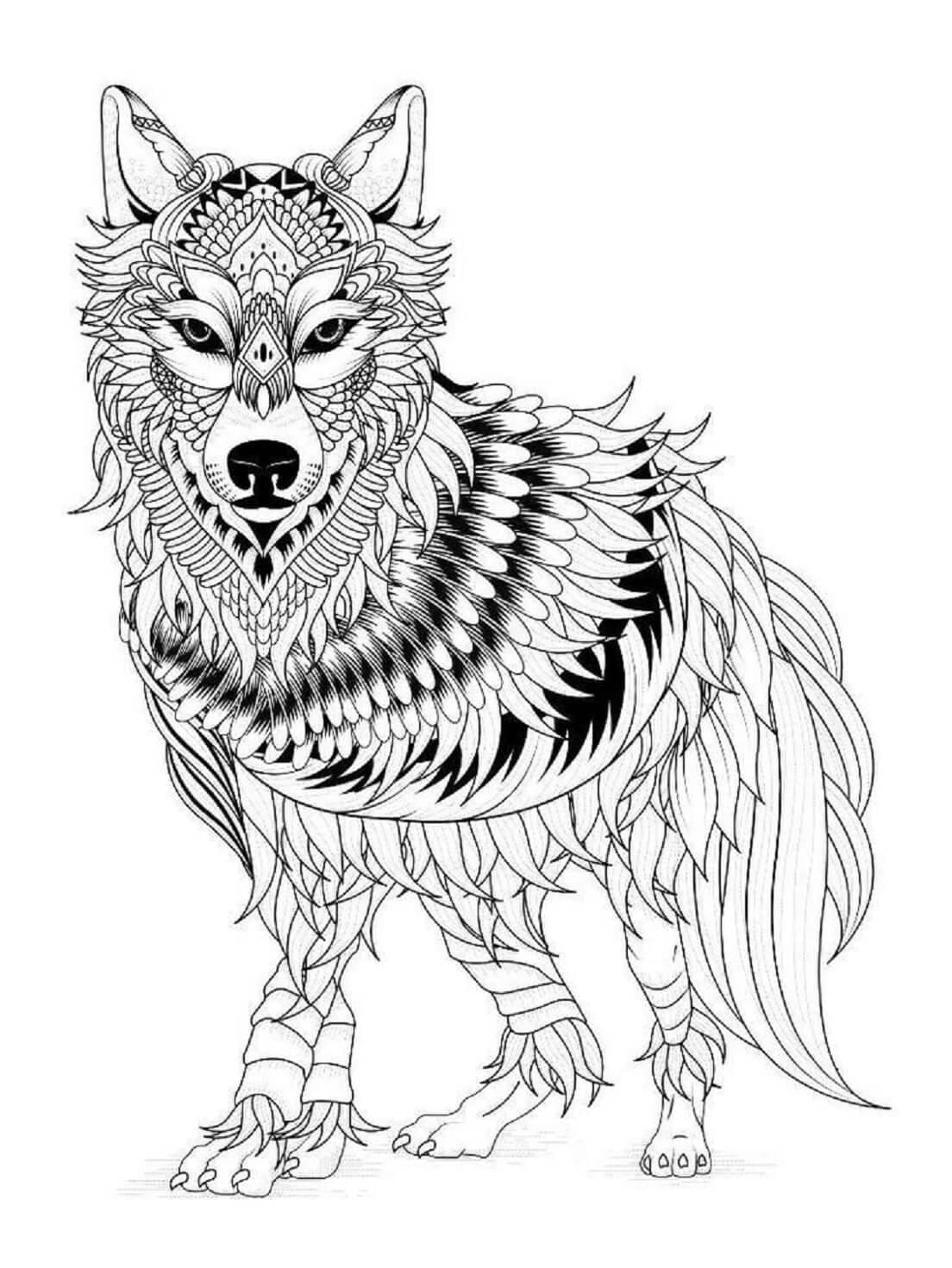Coloriage gratuit Mandalas Loup #214312 de la collection Mandalas à imprimer