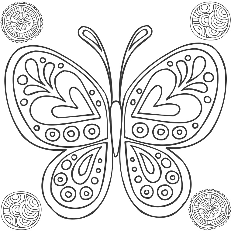 Dessin à colorier: Mandalas Papillon (Mandalas) #117387 - Coloriages à Imprimer Gratuits