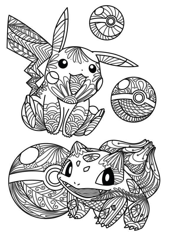 Coloriage gratuit Mandalas Pokémon #174022 de la collection Mandalas à imprimer