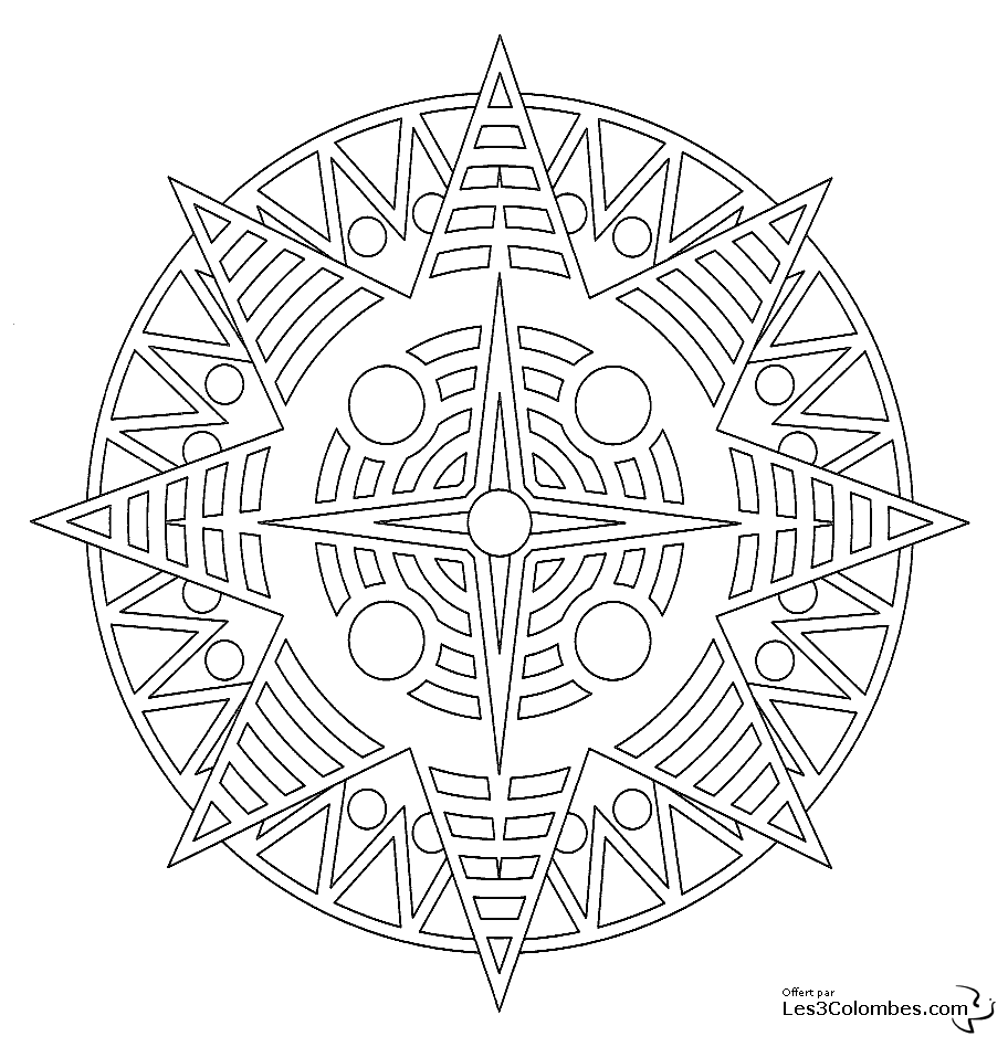 Dessin à colorier: Mandalas pour Enfants (Mandalas) #124109 - Coloriages à Imprimer Gratuits