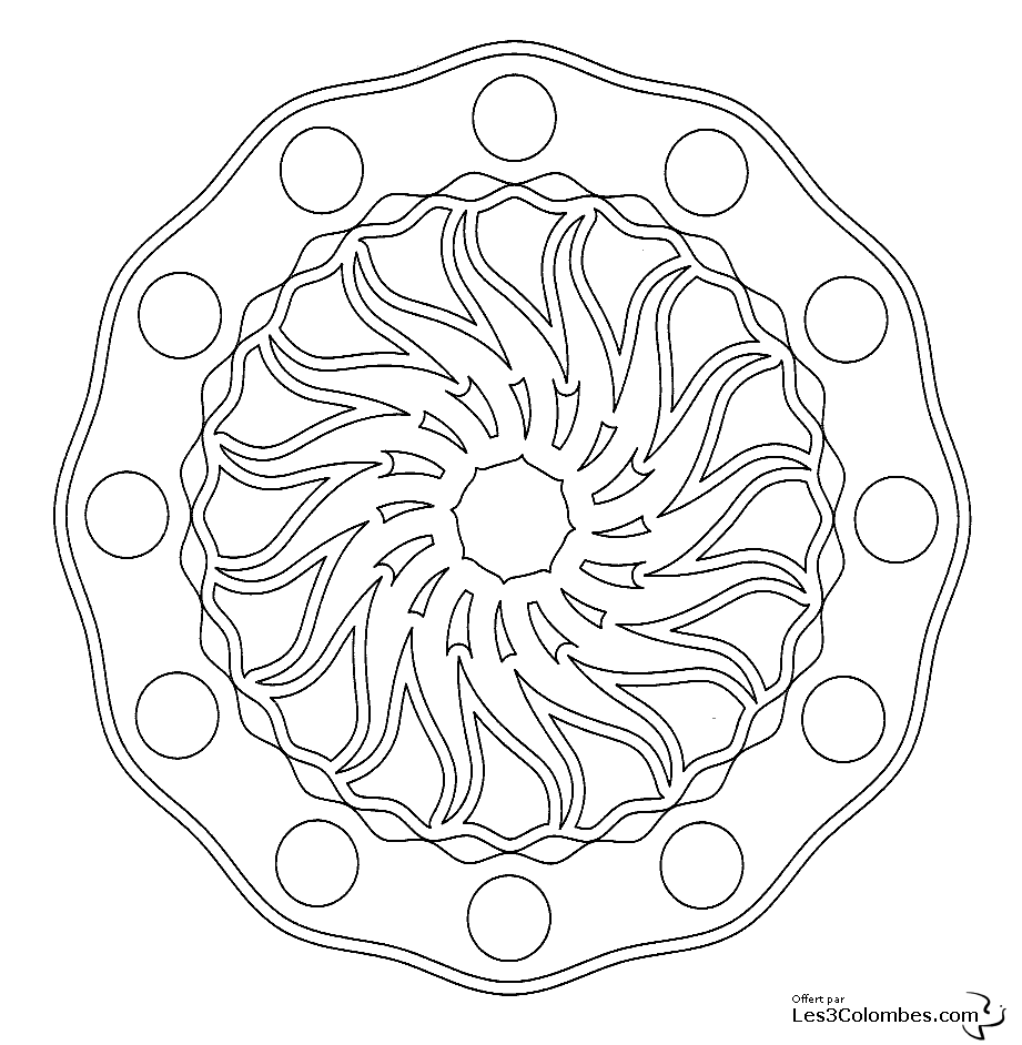 Dessin à colorier: Mandalas pour Enfants (Mandalas) #124114 - Coloriages à Imprimer Gratuits