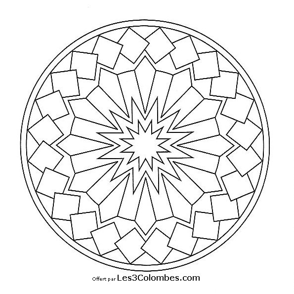 Dessin à colorier: Mandalas pour Enfants (Mandalas) #124118 - Coloriages à Imprimer Gratuits