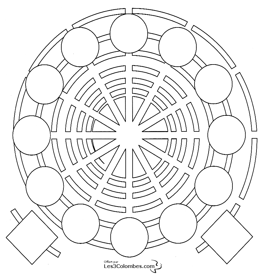 Dessin à colorier: Mandalas pour Enfants (Mandalas) #124121 - Coloriages à Imprimer Gratuits