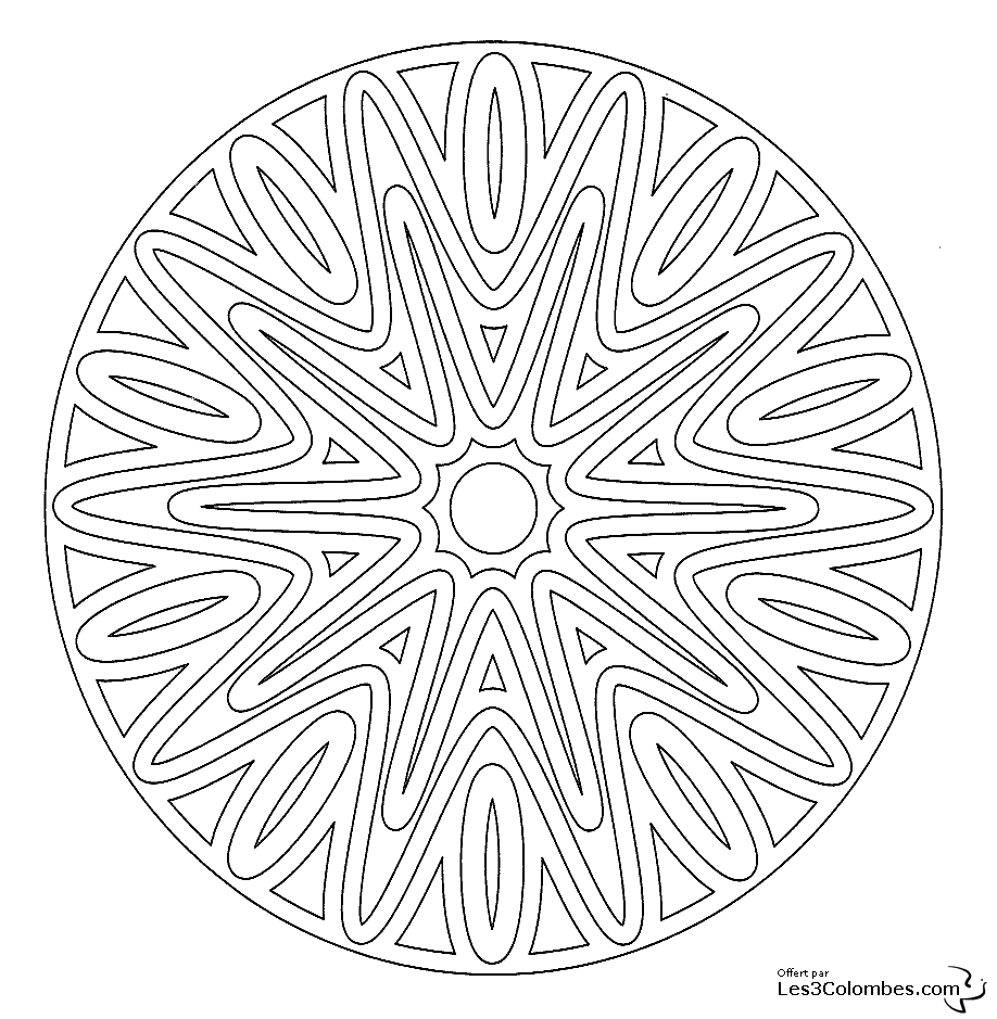 Dessin à colorier: Mandalas pour Enfants (Mandalas) #124134 - Coloriages à Imprimer Gratuits