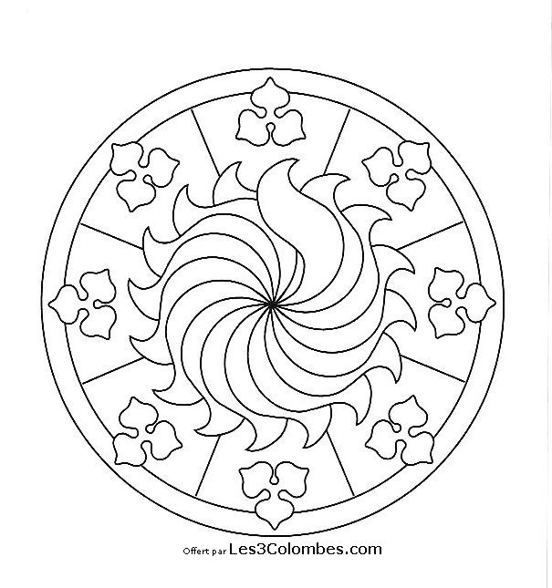 Dessin à colorier: Mandalas pour Enfants (Mandalas) #124142 - Coloriages à Imprimer Gratuits