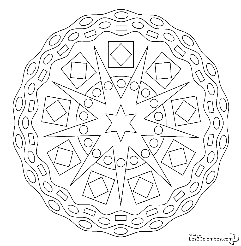 Dessin à colorier: Mandalas pour Enfants (Mandalas) #124152 - Coloriages à Imprimer Gratuits