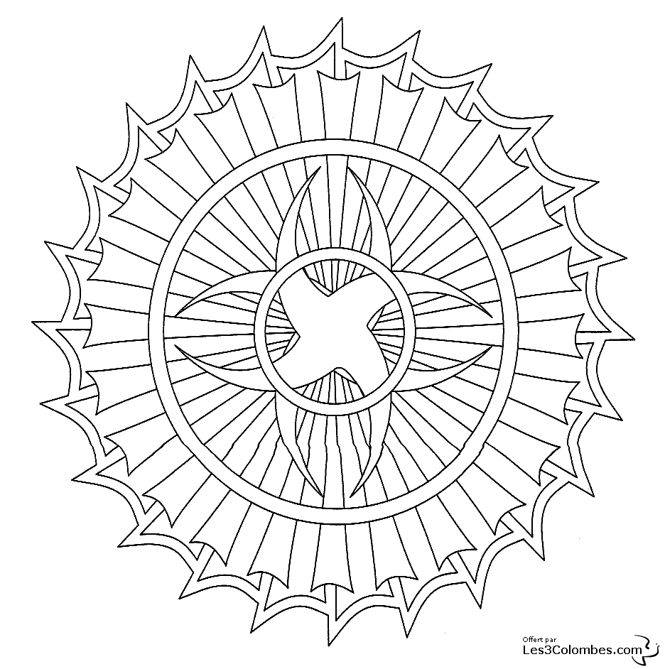 Dessin à colorier: Mandalas pour Enfants (Mandalas) #124156 - Coloriages à Imprimer Gratuits