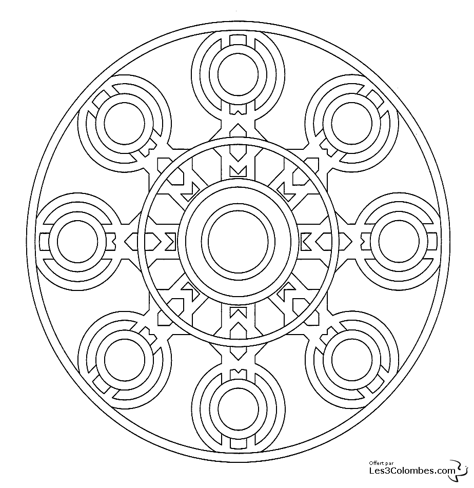 Dessin à colorier: Mandalas pour Enfants (Mandalas) #124161 - Coloriages à Imprimer Gratuits