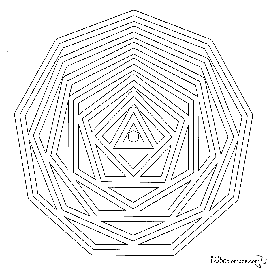 Dessin à colorier: Mandalas pour Enfants (Mandalas) #124164 - Coloriages à Imprimer Gratuits