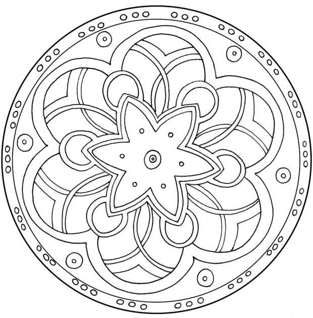 Dessin à colorier: Mandalas pour Enfants (Mandalas) #124176 - Coloriages à Imprimer Gratuits