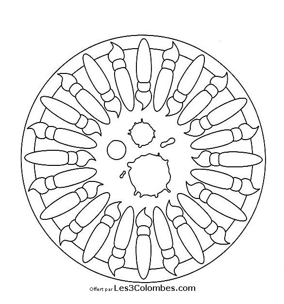 Dessin à colorier: Mandalas pour Enfants (Mandalas) #124180 - Coloriages à Imprimer Gratuits