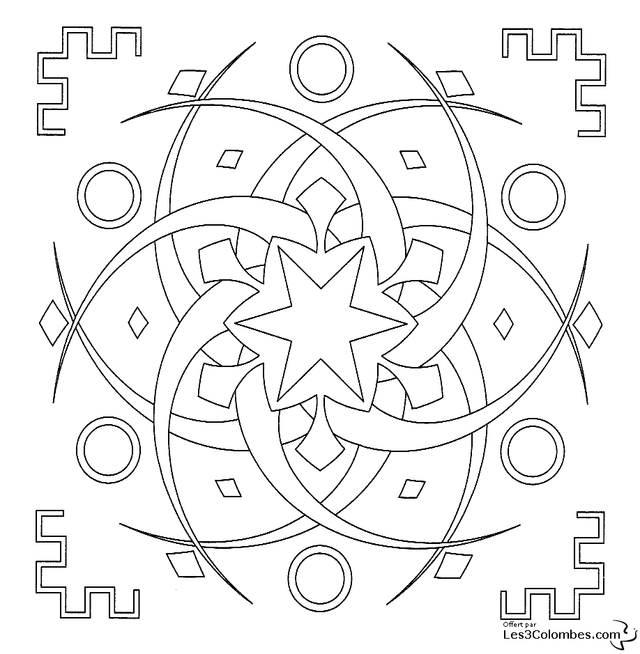 Dessin à colorier: Mandalas pour Enfants (Mandalas) #124223 - Coloriages à Imprimer Gratuits