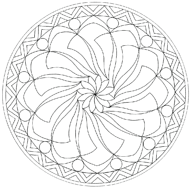 Dessin à colorier: Mandalas pour Enfants (Mandalas) #124284 - Coloriages à Imprimer Gratuits