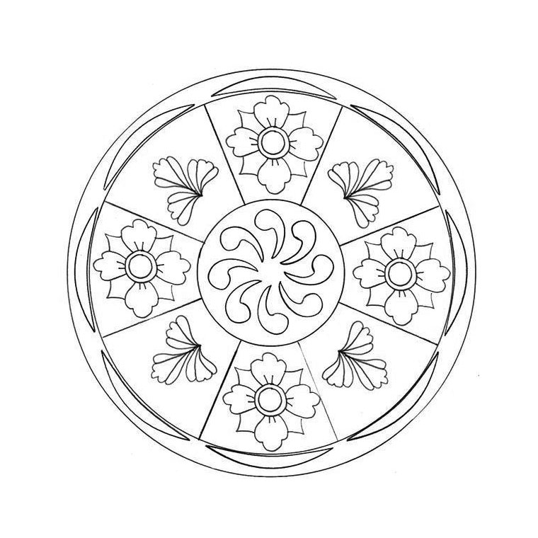 Dessin à colorier: Mandalas pour Enfants (Mandalas) #124366 - Coloriages à Imprimer Gratuits