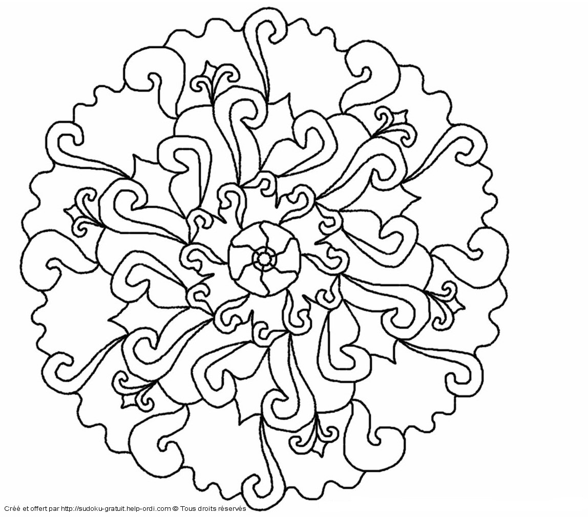 Dessin à colorier: Mandalas pour Enfants (Mandalas) #124371 - Coloriages à Imprimer Gratuits