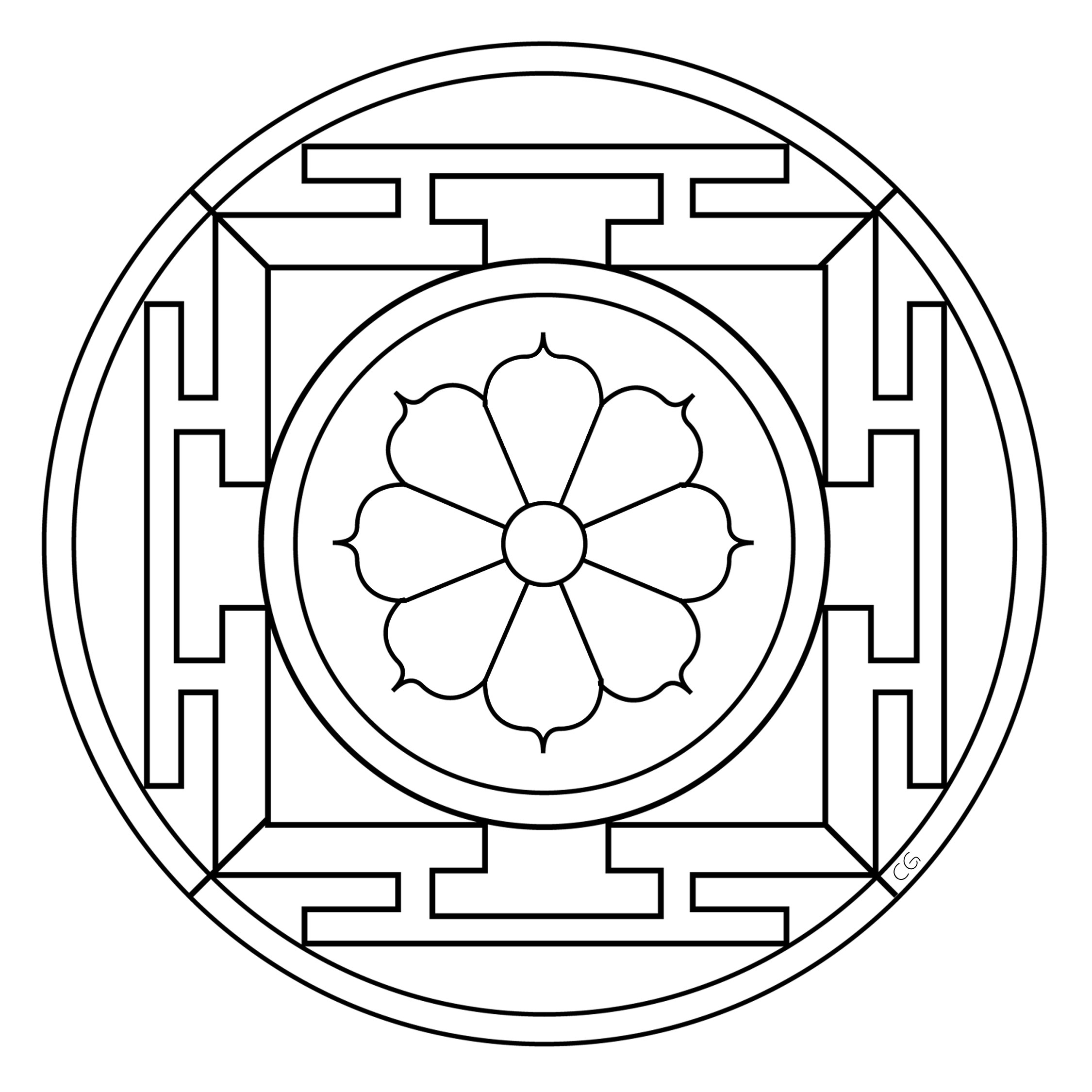 Dessin à colorier: Mandalas pour Enfants (Mandalas) #124390 - Coloriages à Imprimer Gratuits