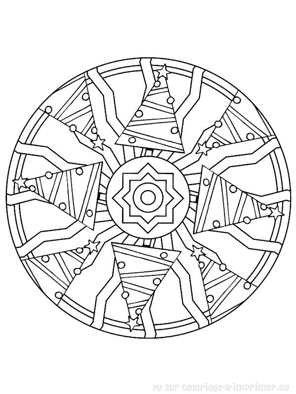 Dessin à colorier: Mandalas pour Enfants (Mandalas) #124407 - Coloriages à Imprimer Gratuits